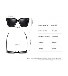 Rectangular HD Polarized Sunglasses for Men and Women Matte Finish Sun Glasses Color Mirror Lens 100% UV Blocking - D - CN197...