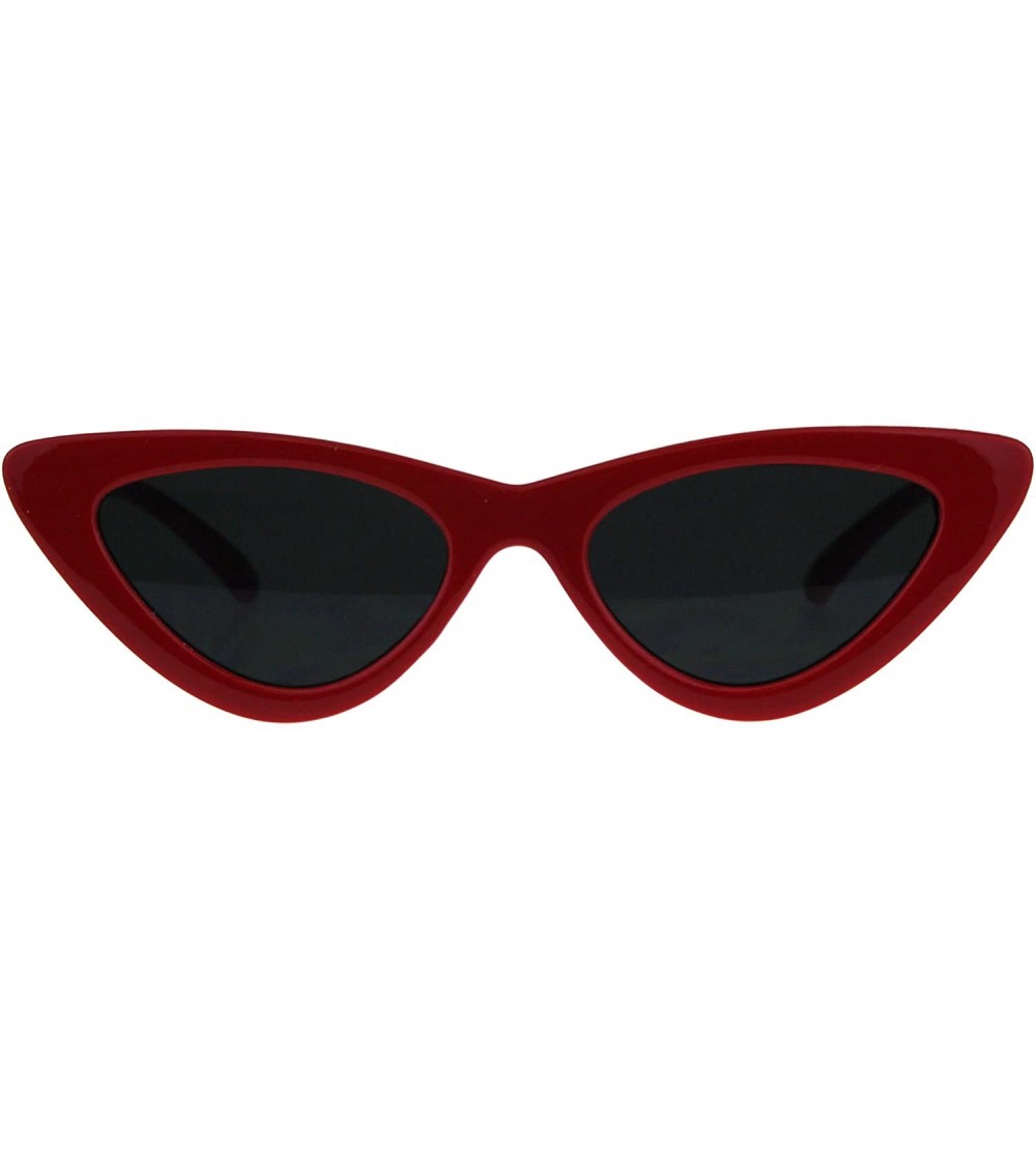 Cat Eye Womens Cateye Sunglasses Lolita Fashion Thin Cat Eye Frame UV 400 - Red - CX180R6NAAK $20.22