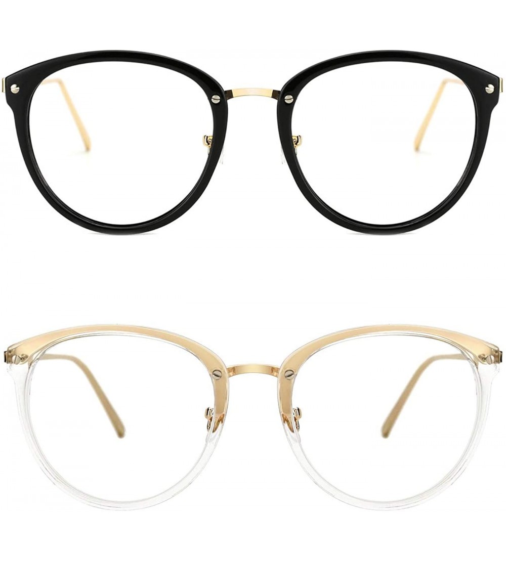 Aviator Vintage Round Metal Optical Eyewear Non-prescription Eyeglasses Frame for Women - C118697KG9E $35.52