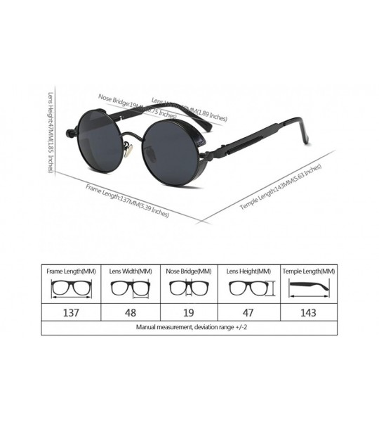 Round Men & Women Round Sunglasses Polarized Lens Metal Frame Glasses UV400 - Grey-1 - CM18RT2LZ3K $17.96