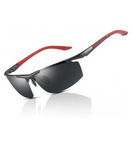 Rectangular Driving glasses - TAC Polarized Lens 100% UV Protection Sunglasses for Men - Red Frame - CZ18W7CLYMH $34.93