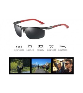 Rectangular Driving glasses - TAC Polarized Lens 100% UV Protection Sunglasses for Men - Red Frame - CZ18W7CLYMH $34.93