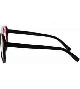 Rectangular Mens Robotic Futuristic Racer Plastic Retro Pop Color Lens Sunglasses - Black Pink - CA18EMM7W9M $18.38