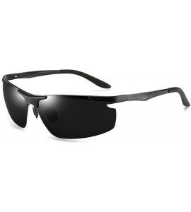 Oversized Polarized sunglasses men outdoor sports driving fishing sunglasses mirror glasses - Gun Frame Black - C3190MHWYI0 $...