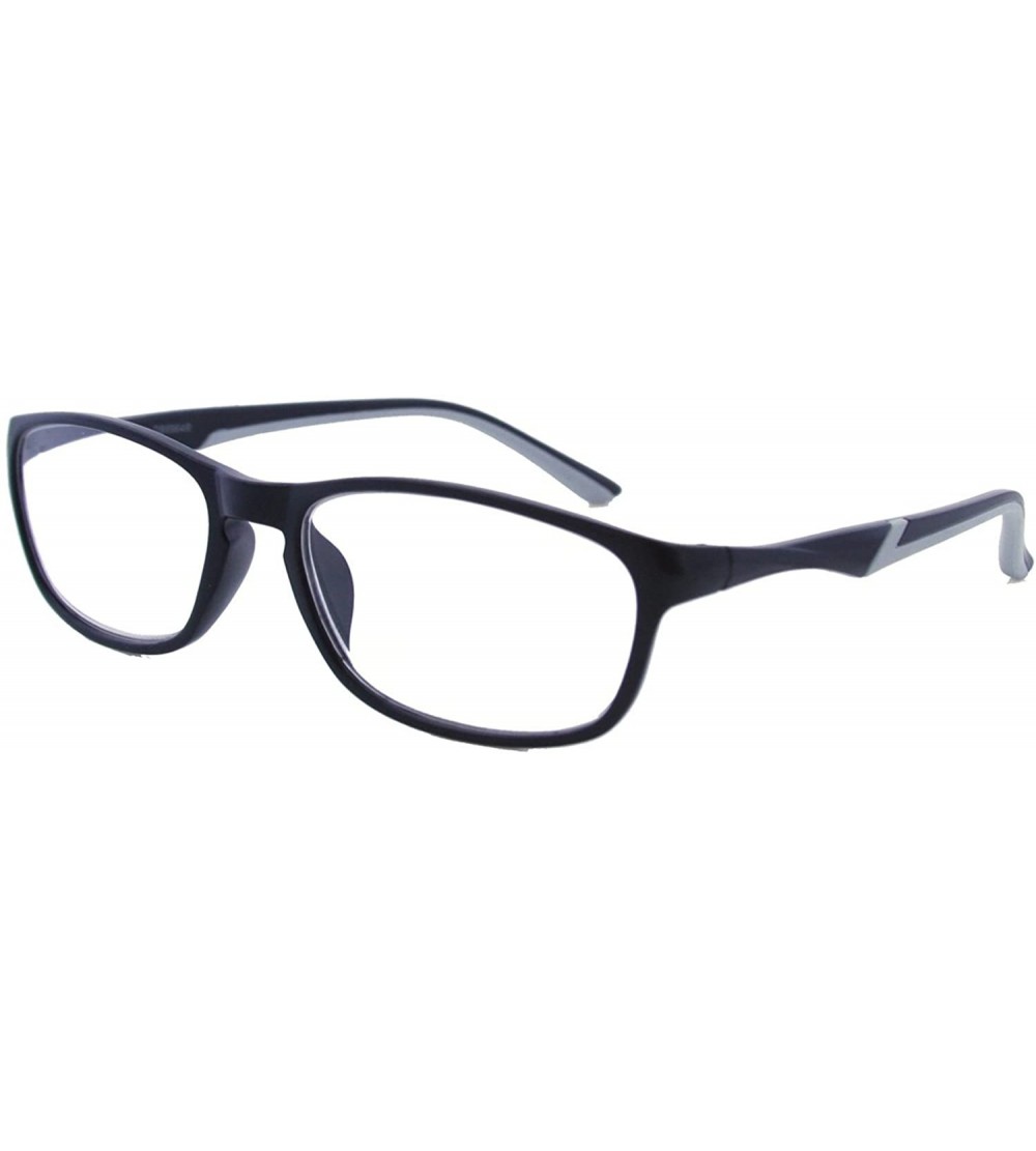 Rectangular Double Injection Reading Glasses 4696BDNEW - Matte Black / Grey - CA12FN0KSJV $31.67