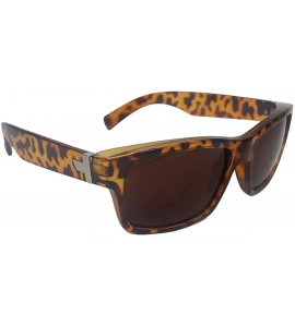 Square Elegant Unisex Square Turtle Shell Brown sunglasses - Free Carrying Pouch - CD12O4KZ7KQ $18.13