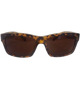 Square Elegant Unisex Square Turtle Shell Brown sunglasses - Free Carrying Pouch - CD12O4KZ7KQ $18.13