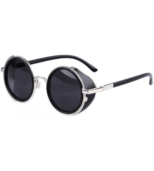 Shield Side Sheld Steampunk Rock UV Protection Round Sunglasses For Women&Men - C1 - CL12LWU98HT $27.82