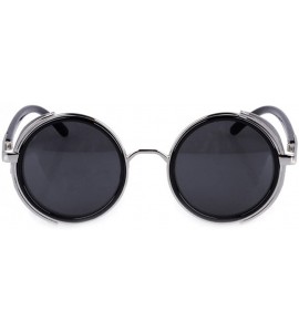 Shield Side Sheld Steampunk Rock UV Protection Round Sunglasses For Women&Men - C1 - CL12LWU98HT $27.82