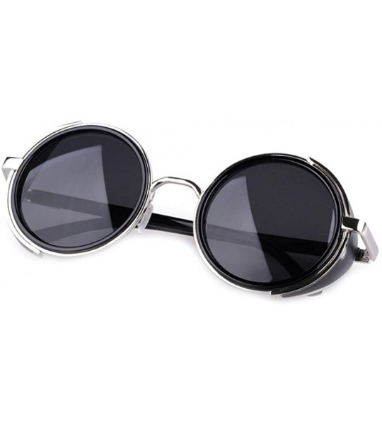 Shield Side Sheld Steampunk Rock UV Protection Round Sunglasses For Women&Men - C1 - CL12LWU98HT $27.82