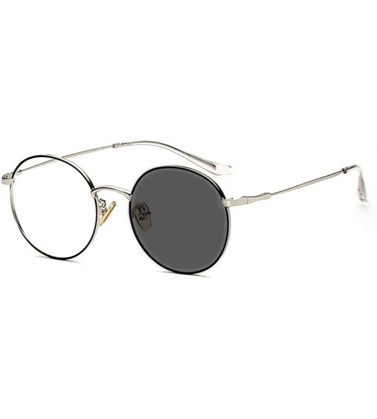 Round Photochromic Sunglasses Nearsighted Myopia Glasses Men Women 2019 Vintage Round Metal Frame Optical Glasses - C918ATY50...