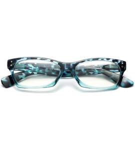 Square Unisex Squared Frame Two Tone Colors Clear Lens Glasses - Tortoise/Blue - CH11YN6NEST $18.48