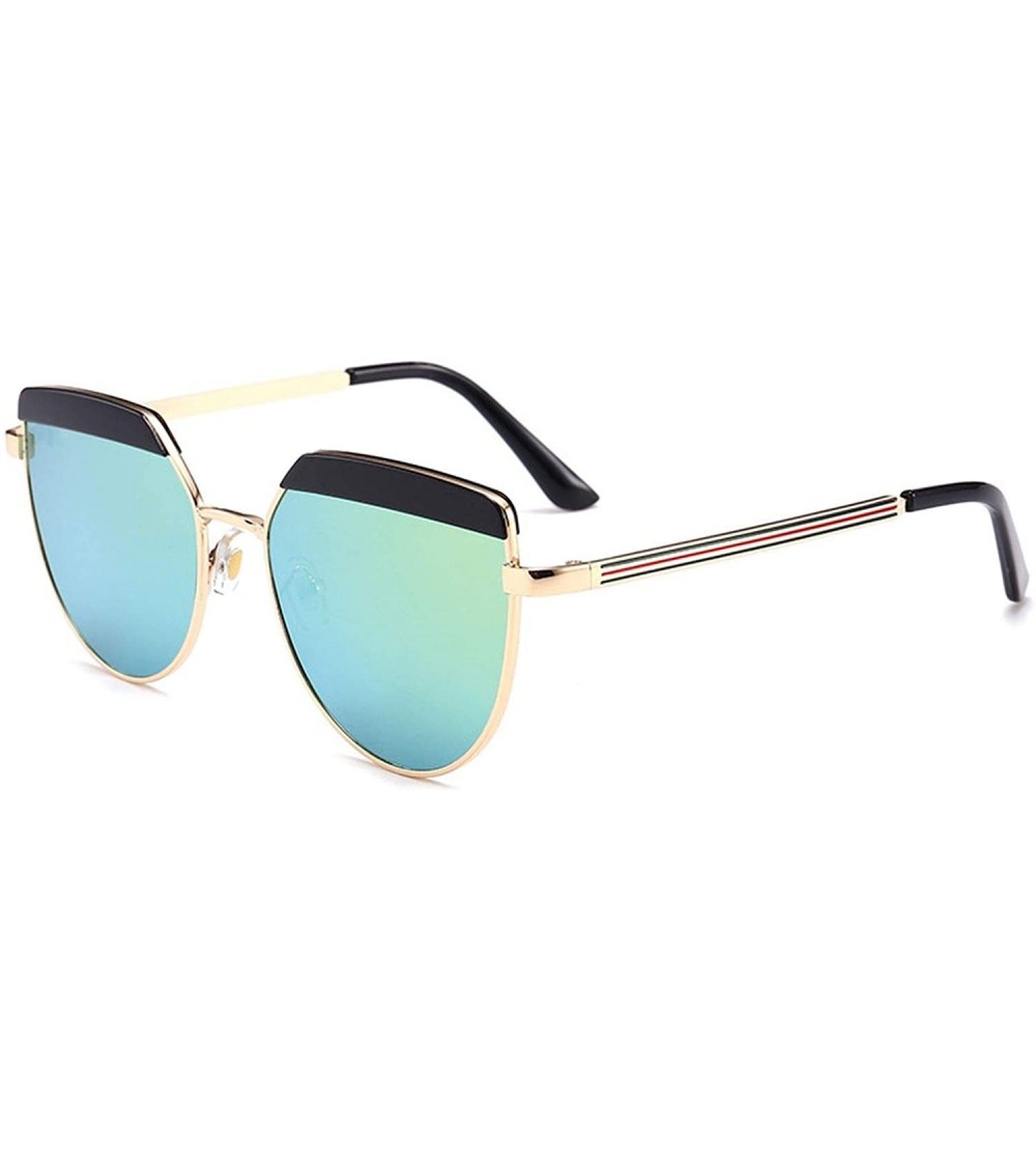 Oval Alloy Sunglasses Men Vintage Classic Sun Glasses Metal Mirror Sunglasses - Gold Gold - CE18S9TGOOD $22.82