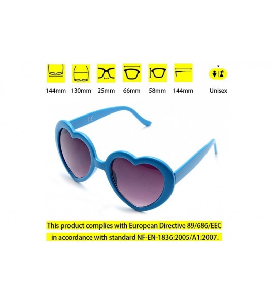 Aviator 6 Neon Colors Heart Shape Party Favors Sunglasses - Multi Packs - 6-pack Blue - C818HCD7CAD $24.03