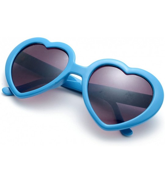 Aviator 6 Neon Colors Heart Shape Party Favors Sunglasses - Multi Packs - 6-pack Blue - C818HCD7CAD $24.03