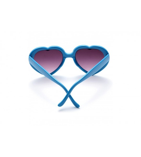 Aviator 6 Neon Colors Heart Shape Party Favors Sunglasses - Multi Packs - 6-pack Blue - C818HCD7CAD $24.03