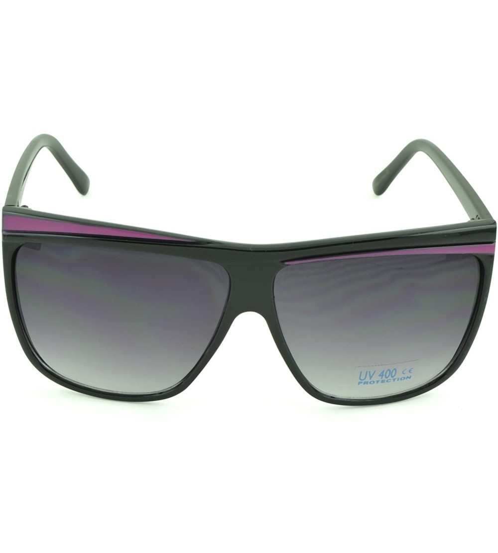 Wrap Unisex Modern Bold Fashion UV Lens Sunglasses in Assorted Colors - Pink Accent - C9129KC0DTN $16.49