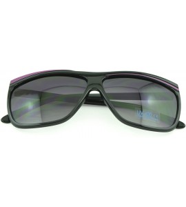 Wrap Unisex Modern Bold Fashion UV Lens Sunglasses in Assorted Colors - Pink Accent - C9129KC0DTN $16.49