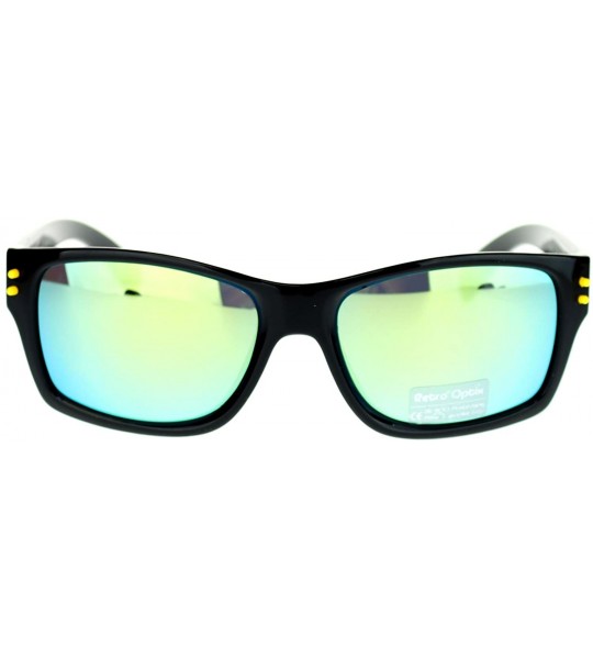 Rectangular STFU! Unisex Sunglasses Classic Rectangular Reflective Lens - Yellow - C611P5E1JGH $19.68