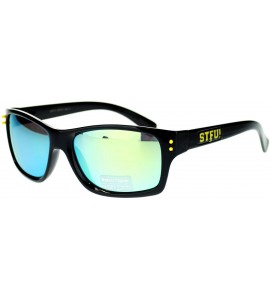 Rectangular STFU! Unisex Sunglasses Classic Rectangular Reflective Lens - Yellow - C611P5E1JGH $19.68