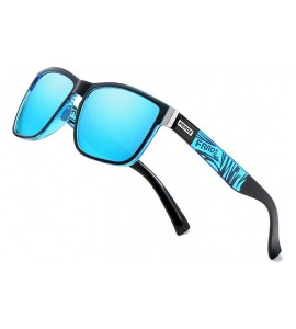 Square Vintage Polarized Sunglasses for Men and Women Driving Sun Glasses 100% UV Protection 518 - Blue - C9193N9XSSA $35.96