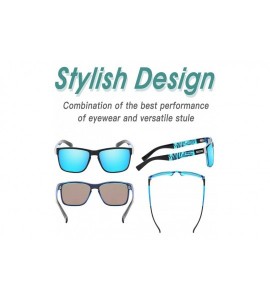 Square Vintage Polarized Sunglasses for Men and Women Driving Sun Glasses 100% UV Protection 518 - Blue - C9193N9XSSA $35.96