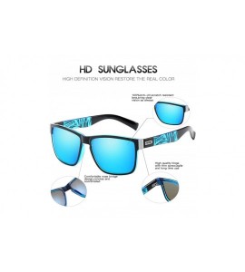 Square Vintage Polarized Sunglasses for Men and Women Driving Sun Glasses 100% UV Protection 518 - Blue - C9193N9XSSA $35.96