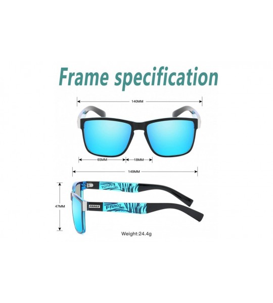 Square Vintage Polarized Sunglasses for Men and Women Driving Sun Glasses 100% UV Protection 518 - Blue - C9193N9XSSA $35.96