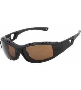 Wrap Airdam Sunglasses Motorcycle Riding- Sports- Driving- Cycling Wrap - Black - Amber - C9196MU0SUA $37.42