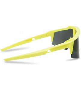 Semi-rimless Oversized Wrap Around Reflective Mirrored Performance Sports Colored Frame Sunglasses for Men and Women - CQ18Z5...