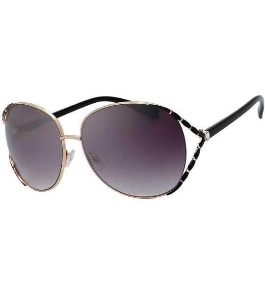 Round Classic Crystal Elegant Women Beauty Design Sunglasses Gift Box - L113-gold - CG18M0U2663 $28.66