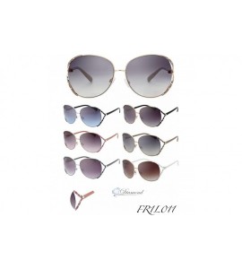 Round Classic Crystal Elegant Women Beauty Design Sunglasses Gift Box - L113-gold - CG18M0U2663 $28.66