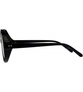 Oversized Womens Oversize Round Mod Retro Diva Plastic Sunglasses - Shiny Black Smoke - CD18CIATRNZ $18.63