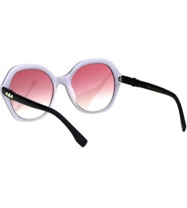 Oversized Spike Design Sunglasses Womens Fashion Square Frame Shades UV 400 - Black White (Pink) - CO18OUN8AX8 $21.73