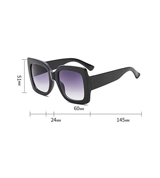 Oval Vintage Large Frame Square Sunglasses Goggles for Women Men Retro Sun Glasses UV Protection - Style6 - CB18RNDAUNN $15.53