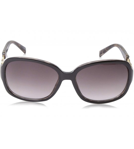 Round Women's R3272 Round Sunglasses with 100% UV Protection - 70 mm - Black & Tortoise - CR18O30E0DE $42.08