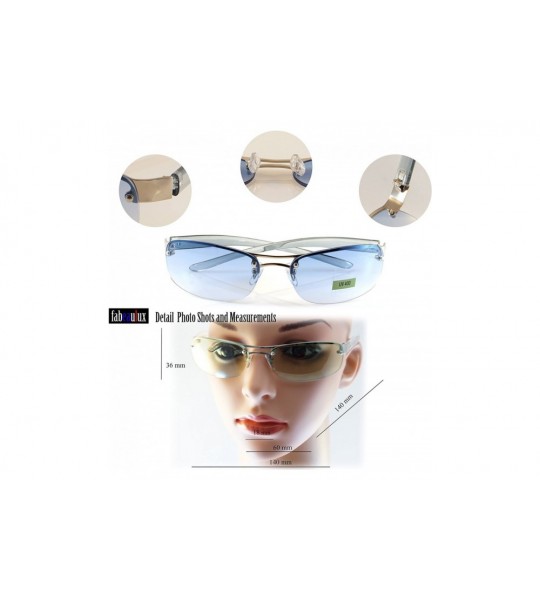 Round Semi-Rimless Color Tinted Clear Arm Eyeglasses Wrap Sunglasses A218 - Yellow - CW18GZQYATR $25.12