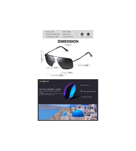 Aviator New Fashion Metal Frame Polarized Square Sunglasses for Men and Women - Black/Gradual - CT18S2NO5NY $40.46