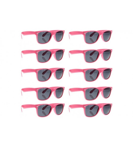 Wayfarer BULK WHOLESALE UNISEX 80'S RETRO STYLE BULK LOT PROMOTIONAL SUNGLASSES - 10 PACK - Pink - CZ1806DI46Q $36.58