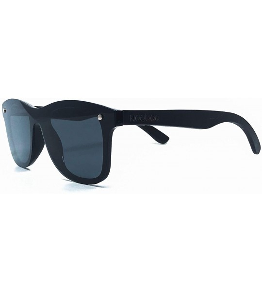 Wayfarer Bamboo Jetsetter Mirrored Sunglasses - Unisex Polarized - Black Lense - C018YDALNUO $49.85