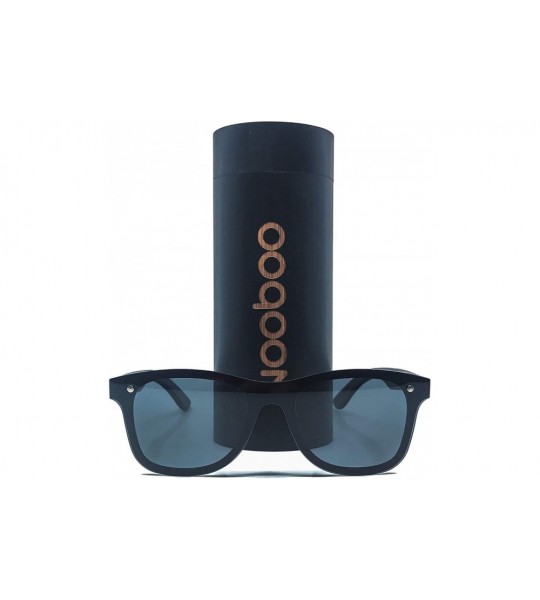 Wayfarer Bamboo Jetsetter Mirrored Sunglasses - Unisex Polarized - Black Lense - C018YDALNUO $49.85