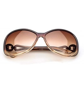 Oval Women Fashion Oval Shape UV400 Framed Sunglasses Sunglasses - Coffee - CJ1952ZY3OK $34.00