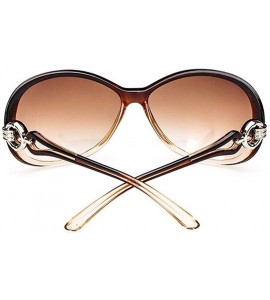 Oval Women Fashion Oval Shape UV400 Framed Sunglasses Sunglasses - Coffee - CJ1952ZY3OK $34.00