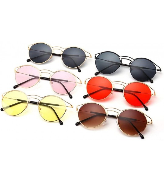 Goggle Vintage Sunglasses Trend Small Framed Glasses Craft Dazzle Sunglasses For Women - Gold Box All Gray - CX18TNQZQZK $17.64