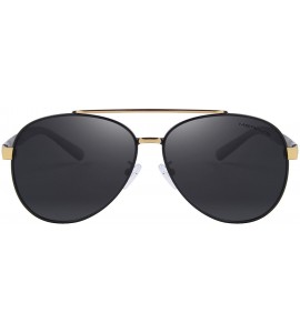 Aviator Men's Polarized Sun glasses For Men Driving Sunglasses S8628 - Gold&black - C712JS47MLZ $29.53