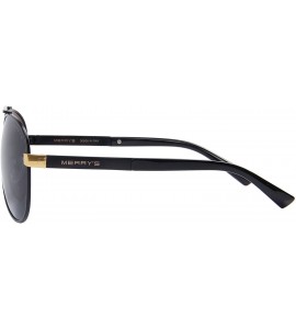 Aviator Men's Polarized Sun glasses For Men Driving Sunglasses S8628 - Gold&black - C712JS47MLZ $29.53