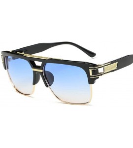 Oversized 2019 Retro Square Sunglasses Men Women Brand Designer Plain Mirror Male 1 - 5 - C718YQU33WY $25.59