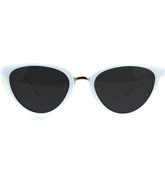 Cat Eye Womens Gothic Cat Eye Plastic Designer Diva Sunglasses - White Black - C918CC89UNY $19.66