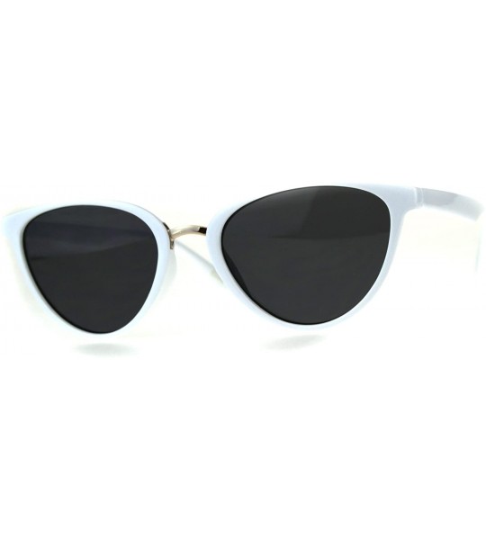 Cat Eye Womens Gothic Cat Eye Plastic Designer Diva Sunglasses - White Black - C918CC89UNY $19.66