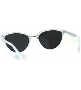 Cat Eye Womens Gothic Cat Eye Plastic Designer Diva Sunglasses - White Black - C918CC89UNY $19.66